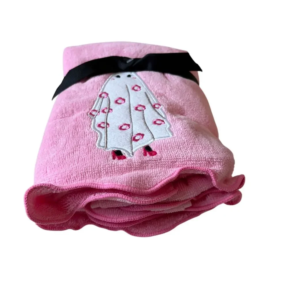 NEW Kassafina Pink Ghost Hand Towels 2 Pk Coquette Pink Heels Halloween Floral